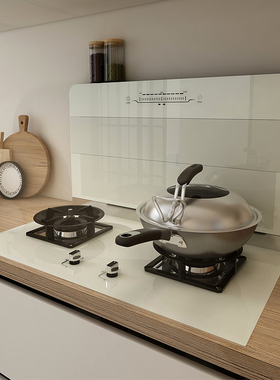 圣星纯白色变频分体式集成灶三眼灶一气一电侧吸下排烟自动清洗