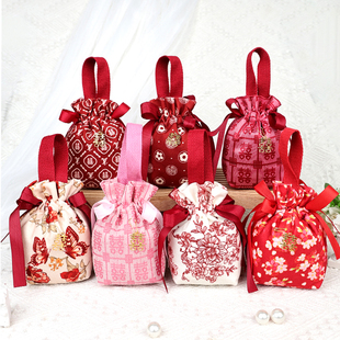 喜糖盒喜糖袋结婚专用高级感伴手礼袋子婚礼礼盒糖果布袋简单大气
