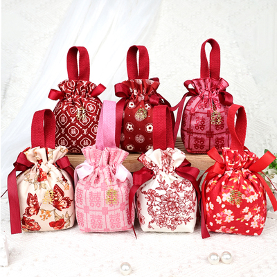 喜糖盒喜糖袋结婚专用高级感伴手礼袋子婚礼礼盒糖果布袋简单大气