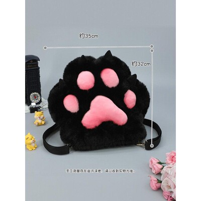 furry福瑞fursuit兽装背包猫爪爪双肩包配件毛绒可爱肉垫大容量萌