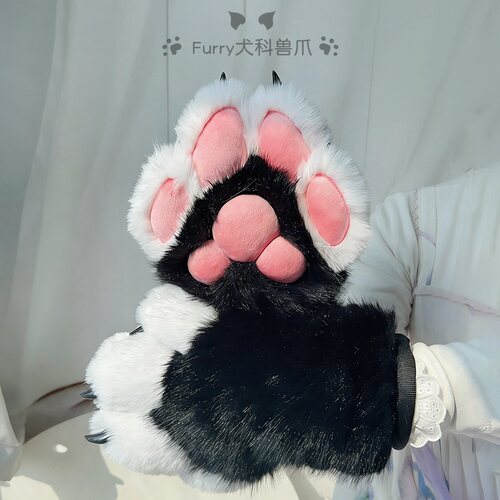 萌系fursuit兽装爪子散件漫展福瑞表演cos道具furry犬科兽爪手套