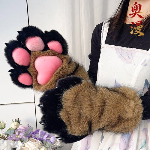 福瑞兽装猫爪手套网红表演漫展兽装cos道具furry毛绒爪子兽爪手套