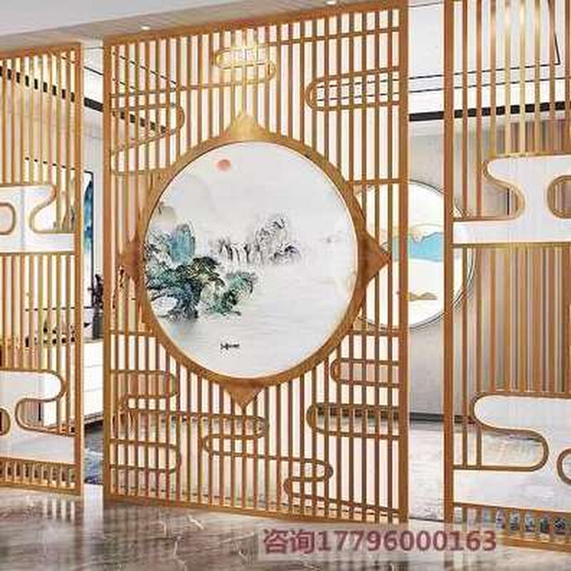 户内外不锈钢隔断镂空背景墙酒店I 餐厅售楼部场景屏风o