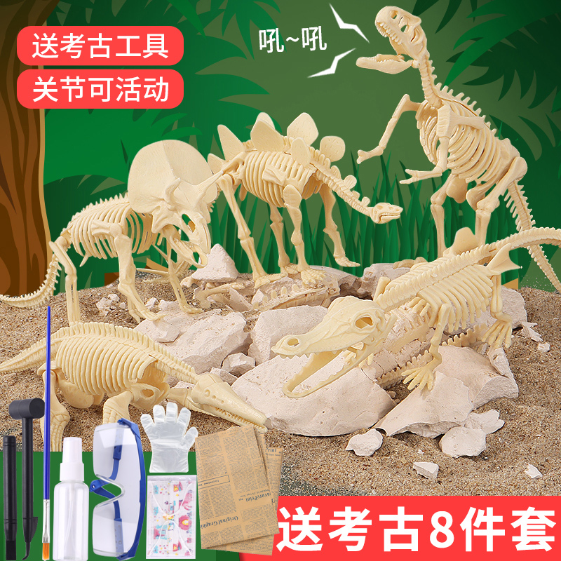 恐龙化石骨架模型手工diy制作