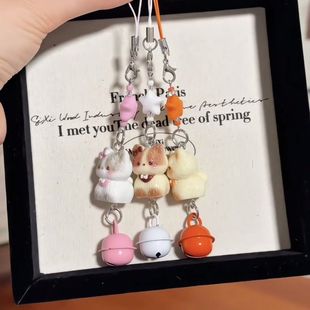 可爱新款甜美暹罗猫手机链铃铛星星吊坠卡通立体猫咪包包挂件挂饰