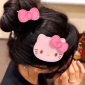 超可爱 猫咪脑袋 整理碎发魔术贴发卡化妆敷无痕刘海贴粘发贴