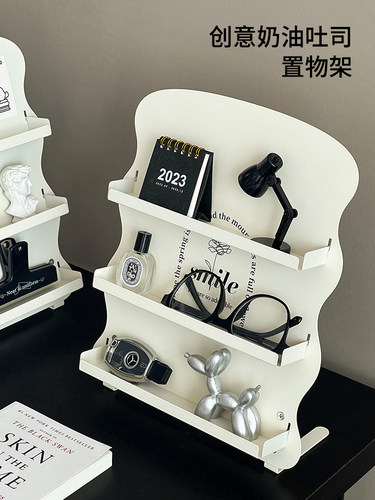 桌面置物架多功能展示架子客厅玄关钥匙收纳摆件免打孔装饰板分层