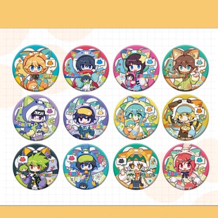 【晚安日记系列】凹凸世界周边 自制58马口铁镭射Q版系列徽章吧唧