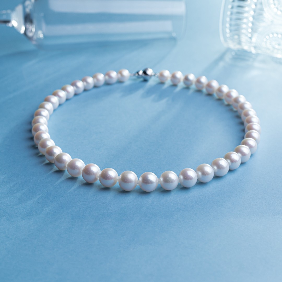 ANGEPERLE/天使之泪淡水珍珠珈白丽项链S925银经典满串9-11mm