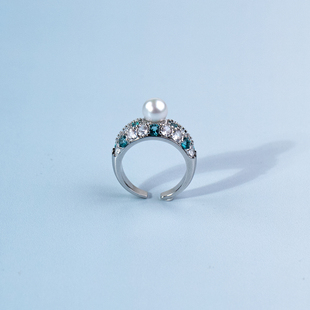 ANGEPERLE/天使之泪淡水珍珠百搭气质戒指6-7mm经典复古潮流