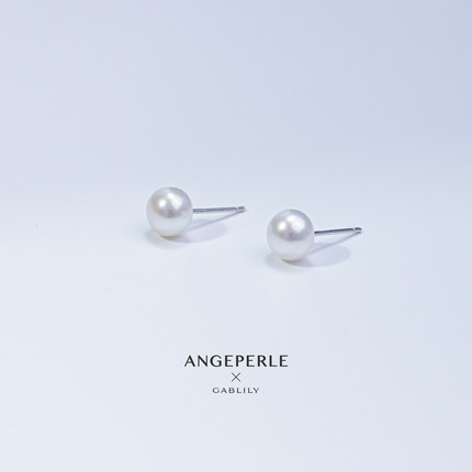 ANGEPERLE/天使之泪淡水珍珠S925银耳饰7-8mm时尚简约百搭