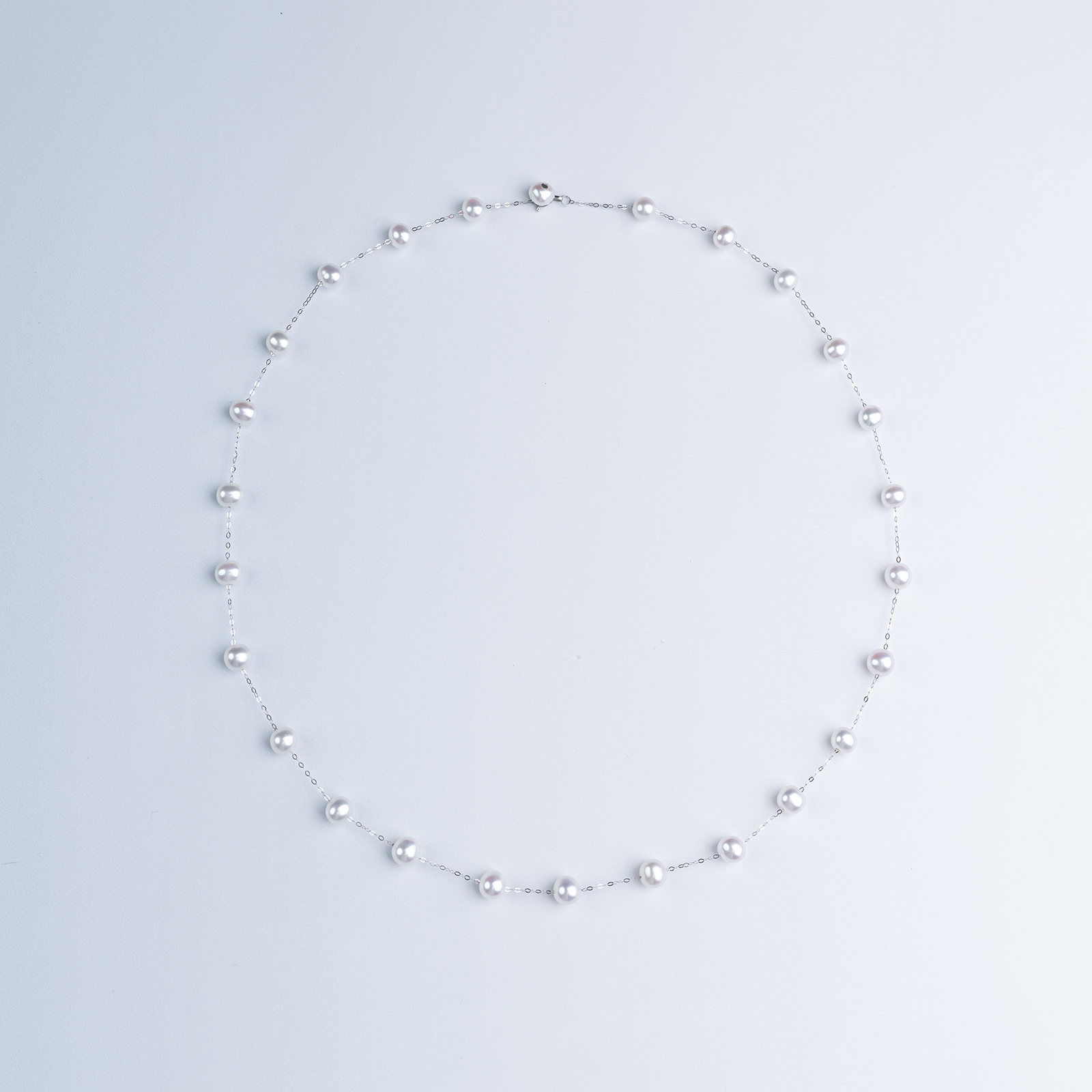 ANGEPERLE/天使之泪淡水珍珠满天星套链铂金PT900+银堵头5-6mm