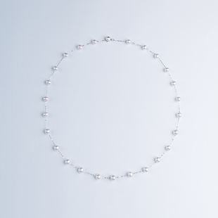 6mm 银堵头5 ANGEPERLE 天使之泪淡水珍珠满天星套链铂金PT900