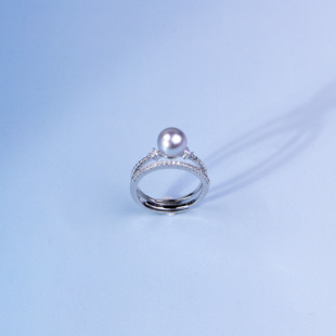 【天使之泪年终收官】海水珍珠Akoya真多麻色S925银戒指7-8mmXYS