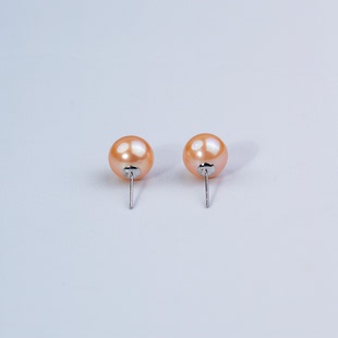 ANGEPERLE/天使之泪淡水“中国红”珍珠耳饰S925银9-10mm