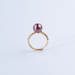 ANGEPERLE/天使之泪淡水珍珠“青鸾”紫珠戒指S925银9-10mm