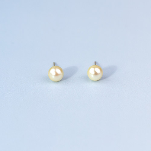 ANGEPERLE/天使之泪海水珍珠Akoya奶油金时尚耳饰18K金6-7mm