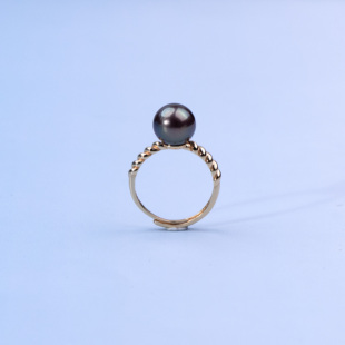 ANGEPERLE/天使之泪淡水珍珠“孔雀色”珍珠戒指S925银9-10mm
