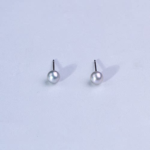 ANGEPERLE/天使之泪海水珍珠Akoya真多麻色耳饰4-5mm