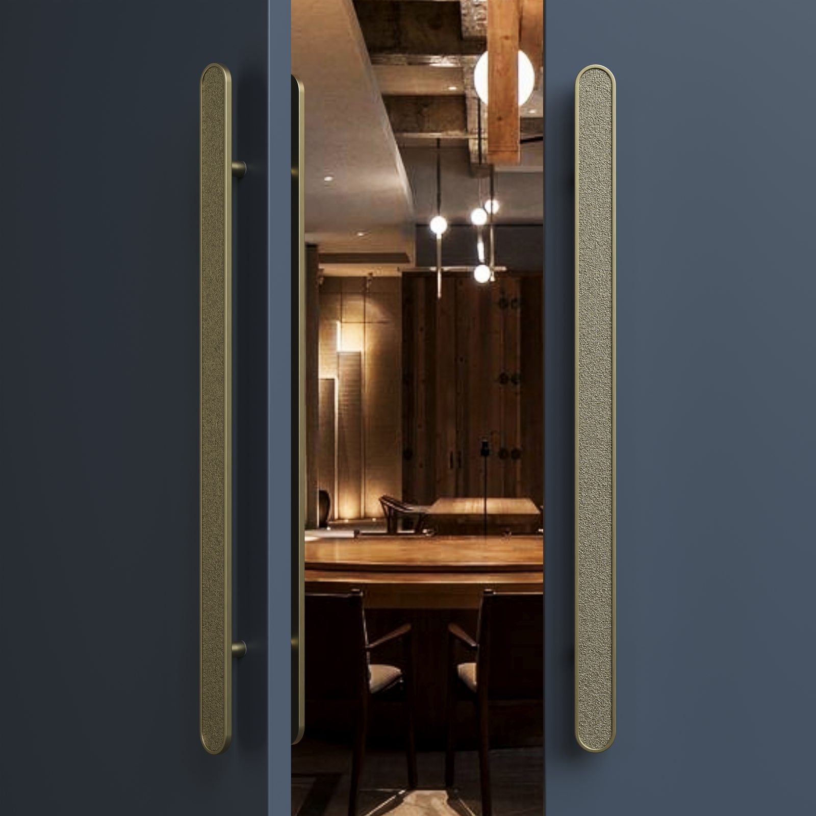 新中式玻璃门拉手包厢实木门把手