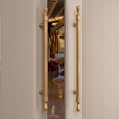 轻奢极简玻璃门拉手不锈钢高档酒店饭厅包厢双开 关推拉实木大门