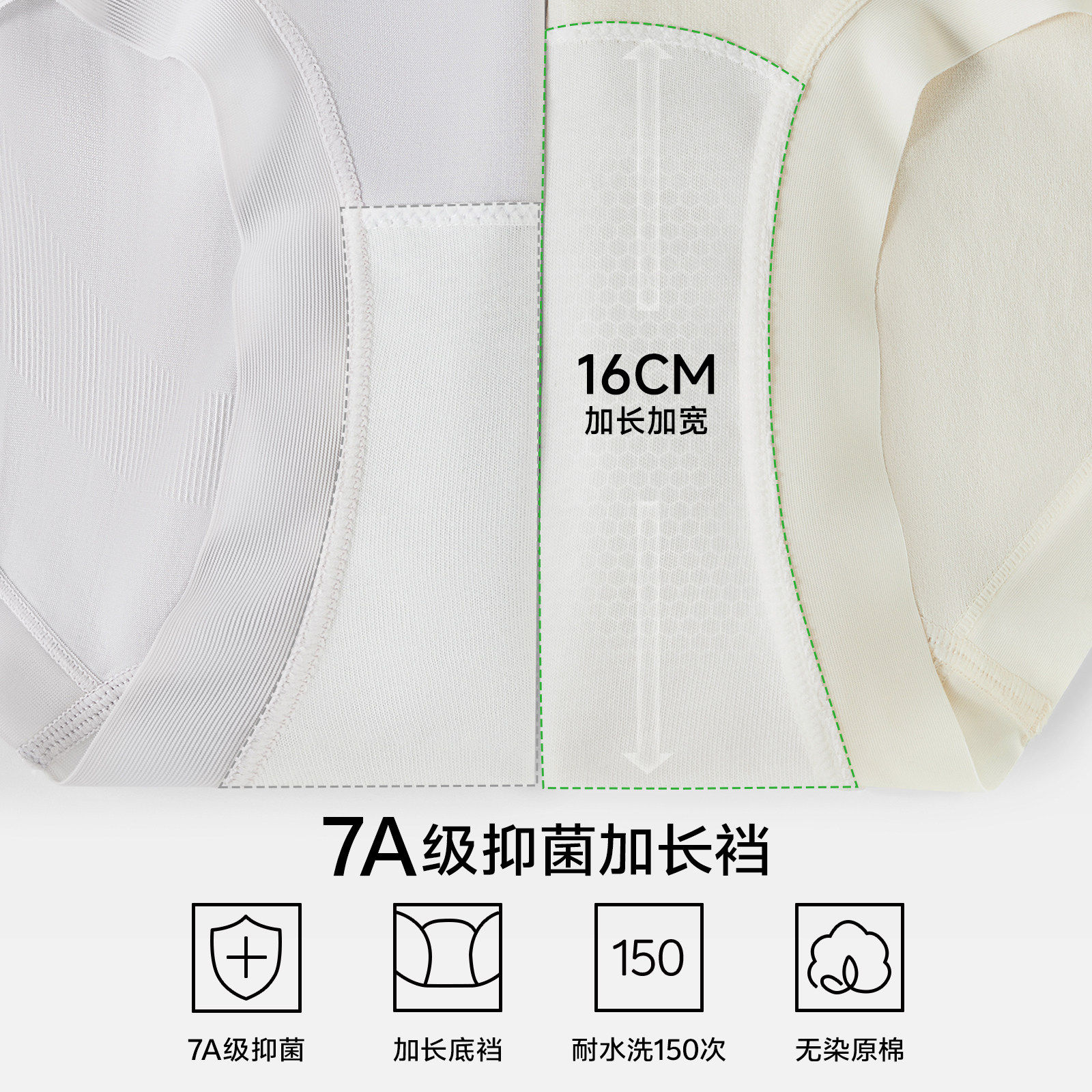本色炎牌裤女20抗菌腰加长棉底裆无痕三裤草初妇洁内25新中高纯角