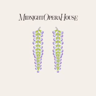 MOH四时风物系列珐琅紫藤花串耳钉耳环长流苏耳饰 李云霄同款