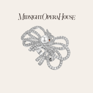 MOH动物絮语系列天鹅舞缎带蝴蝶结女戒水晶珍珠戒指