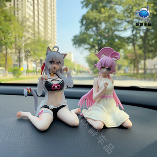 汽车摆件邻桌艾莉同学手办坐姿猫耳娘车载中控台装饰车内饰美少女