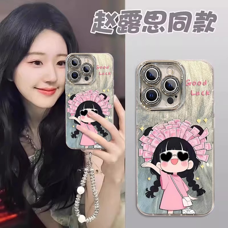 【进口硅胶】适用苹果16Promax手机壳新款彩绘iphone15pro时尚14pm镜头全包13可爱12幸运女孩x防摔16软保护套