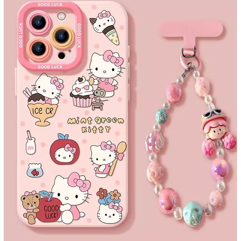 适用苹果16promax手机壳新款iphone13猫咪hellokitty粉色16春天15可爱12硅胶14带挂绳pro超火的16pro套