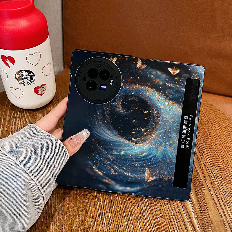 vivoxfold3手机壳星河蝴蝶皮套
