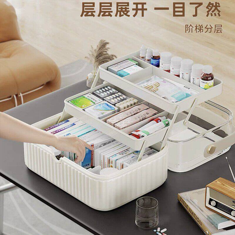 常备药品便携式大容量手提医药箱医药箱药品分装盒收纳盒严选家用