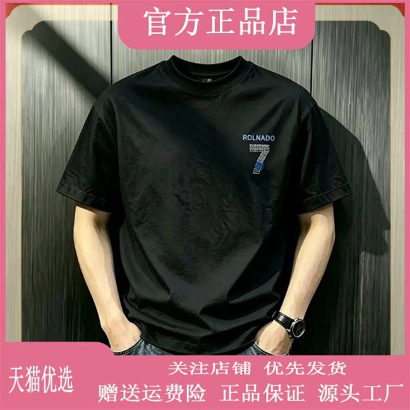 师凯服饰Amphelisia新款短袖透气夏季圆领休闲T恤男士半袖印花