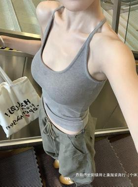 KIDD服饰挂颈吊带背心女带胸垫纯欲风性感辣妹收腰内搭工字背上衣