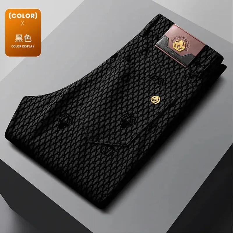 YANS轻奢男装秋冬新款男士休闲h裤轻奢商务高品质弹力提花时尚修