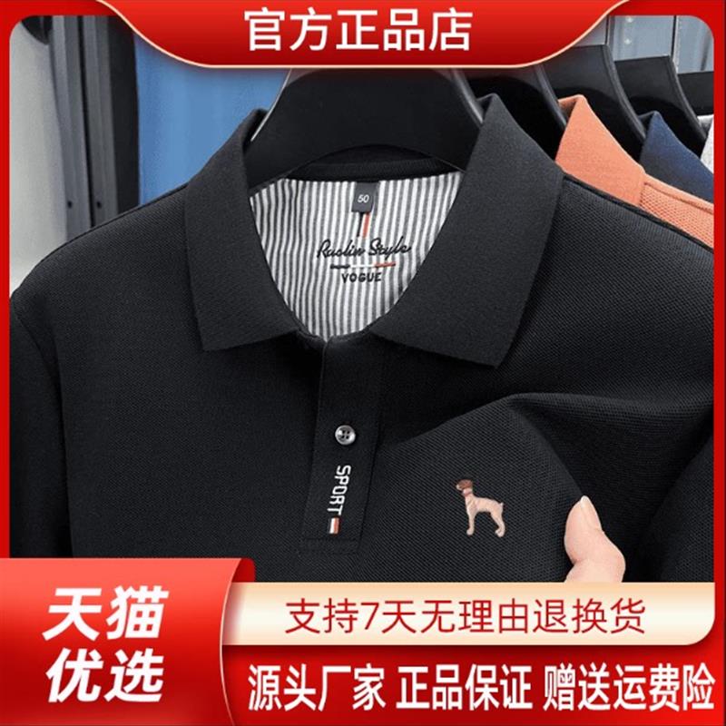 九嘉轻奢专柜品质夏季款大码男士翻领短袖T恤时尚休闲纯棉POLO衫