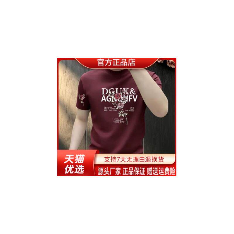田凌薇子潮流短袖t恤男士2026新款夏季印花圆领纯棉半袖男款上衣