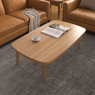 家用可移动折叠实木茶几小户型阳台桌子边几沙发侧边柜边桌置物架