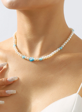 跨境波西米亚民族风颈链串珠软陶