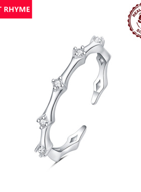 跨境现货批发S925纯银叠戴间隔镶