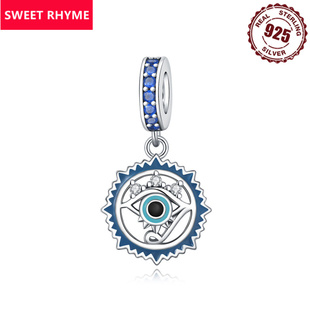 跨境现货S925纯银百搭邪恶之眼吊坠DIY项链手链饰品配件批发女
