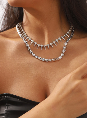 欧美跨境饰品个性爪链铆钉叠戴颈