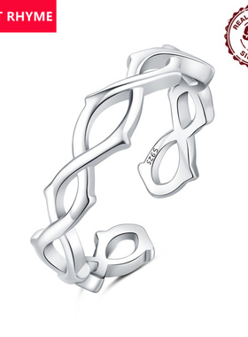 跨境专供S925纯银荆棘枝条开口戒