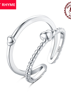 跨境直供S925纯银百搭爱心开口戒