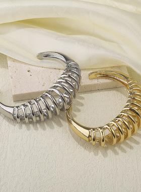 跨境欧美合金半圆镂空手链ZA轻奢