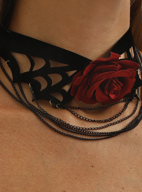 跨境新款万圣节甜酷风布艺玫瑰花