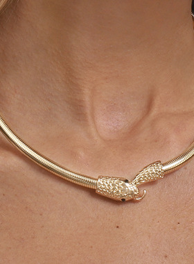 跨境新品金属蛇形项圈女夸张创意