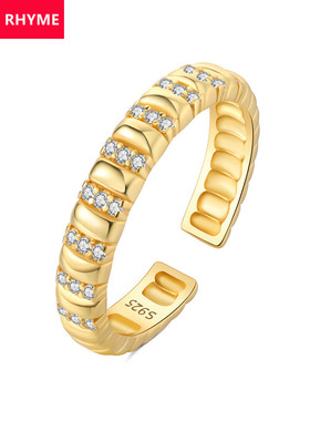 原创925纯银巧克力块夹心开口高端戒指女简约个性可调节欧美时尚