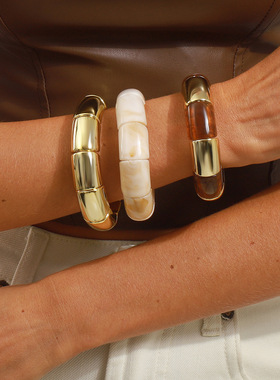 跨境个性手镯时尚高级感轻奢亚克